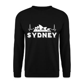 Sydney Heartbeat Opera House Australia - Unisex Sweatshirt - black - Front - Alina (178cm) & Michal (187cm)