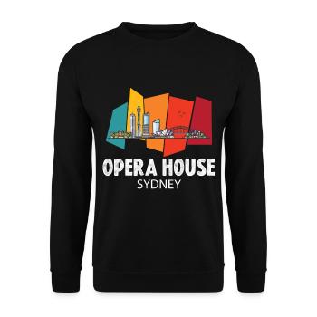 Opera House Skyline Sydney Australia Symphony - Unisex Sweatshirt - black - Front - Alina (178cm) & Michal (187cm)