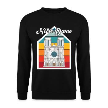 Nostalgie Notre Dame Paris Kathedrale französisch - Unisex Pullover - Schwarz - Vorne - Alina (178cm) & Michal (187cm)