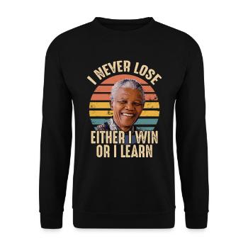 Mandela ne perd jamais son combat pour la liberté - Sweat-shirt Unisexe - noir - Devant - Alina (178cm) & Michal (187cm)