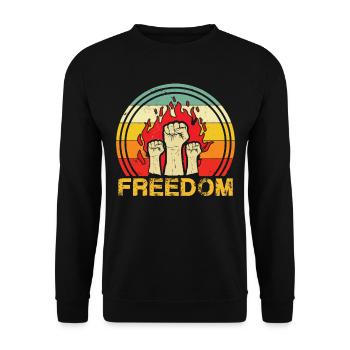 Liberté Faust Mandela Afrique du Sud - Sweat-shirt Unisexe - noir - Devant - Alina (178cm) & Michal (187cm)