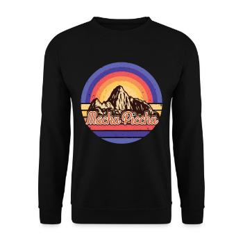 Machu Picchu Inka Peru Ruinenstadt - Unisex Pullover - Schwarz - Vorne - Alina (178cm) & Michal (187cm)