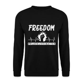 Freedom Fist Black Afrique du Sud Heartbeat - Sweat-shirt Unisexe - noir - Devant - Alina (178cm) & Michal (187cm)