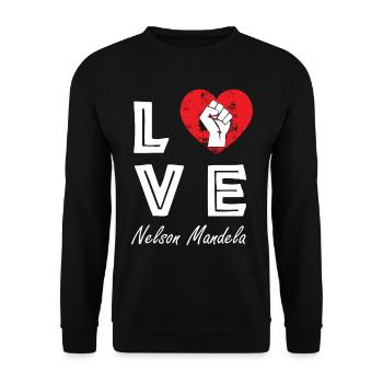Nelson Mandela Love Freedom Faust Afrique du Sud - Sweat-shirt Unisexe - noir - Devant - Alina (178cm) & Michal (187cm)