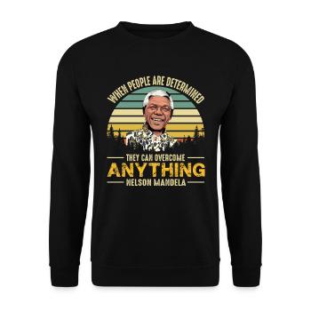 Nelson Mandela Quota Liberté Afrique - Sweat-shirt Unisexe - noir - Devant - Alina (178cm) & Michal (187cm)
