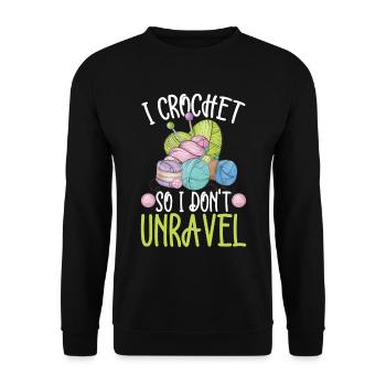 I Crochet So I Don t Unravel, Yarn Crocheting - Sweat-shirt Unisexe - noir - Devant - Alina (178cm) & Michal (187cm)