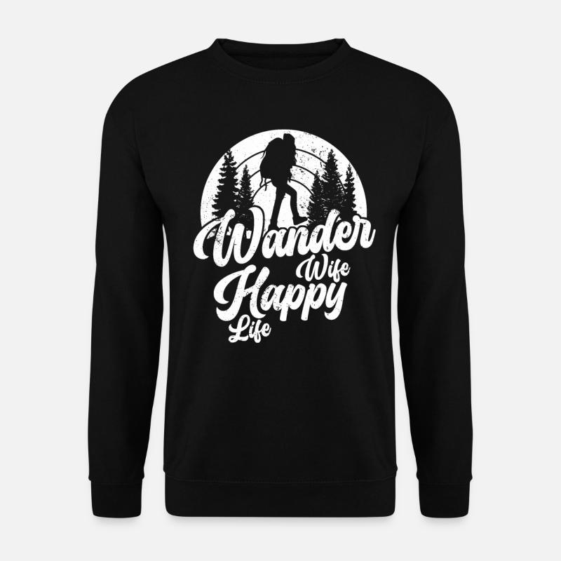 Wandern Wanderer Berge Bergsteigen Wander Girl - Unisex Pullover - Schwarz