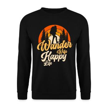 Hiking Hikers Mountains Mountaineering Hiking Girl - Unisex Sweatshirt - black - Front - Alina (178cm) & Michal (187cm)