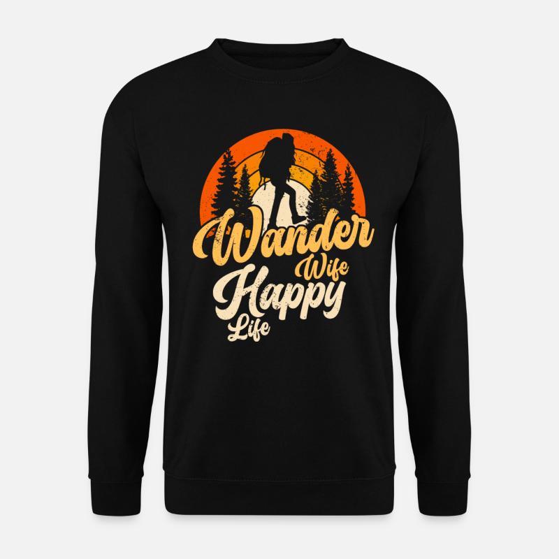 Wandern Wanderer Berge Bergsteigen Wander Girl - Unisex Pullover - Schwarz
