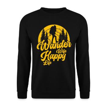 Hiking Hikers Mountains Mountaineering Hiking Girl - Unisex Sweatshirt - black - Front - Alina (178cm) & Michal (187cm)