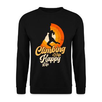 Climbing Climbing Climbers Bouldering Mountaineers - Unisex Sweatshirt - black - Front - Alina (178cm) & Michal (187cm)