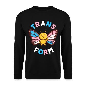 Monarque transgenre Papillon Trans Forme Kawaii - Sweat-shirt Unisexe - noir - Devant - Alina (178cm) & Michal (187cm)