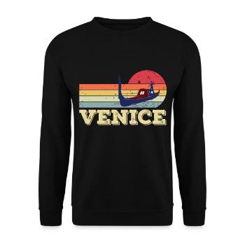 Venice Grand Canal Gondola Italy Romance - Unisex Sweatshirt - black - Front - Alina (178cm) & Michal (187cm)