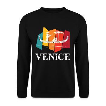 Venice Retro Canal Grande Italy Romance - Unisex Sweatshirt - black - Front - Alina (178cm) & Michal (187cm)