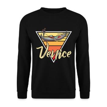 Italien Venedig Gondel Canal Grande Romantik - Unisex Pullover - Schwarz - Vorne - Alina (178cm) & Michal (187cm)