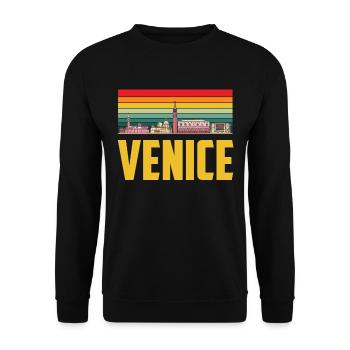 Venice Skyline Italy Romance Grand Canal - Unisex Sweatshirt - black - Front - Alina (178cm) & Michal (187cm)