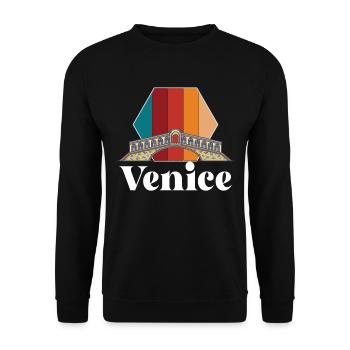 Venedig Kanal Gondel Italien Lagune Meer - Unisex Pullover - Schwarz - Vorne - Alina (178cm) & Michal (187cm)