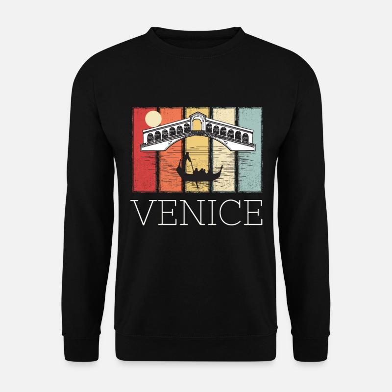 Italien Venedig Brücke Canal Grande Gondel - Unisex Pullover - Schwarz