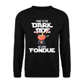 Fondue Dark Side Switzerland Cheese Alps - Unisex Sweatshirt - black - Front - Alina (178cm) & Michal (187cm)