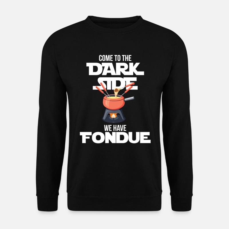 Fondue Dark Side Schweiz Käse Alpen - Unisex Pullover - Schwarz