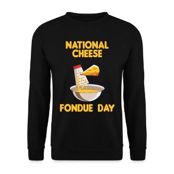National Cheese Day Switzerland Fondue Alps - Unisex Sweatshirt - black - Front - Alina (178cm) & Michal (187cm)