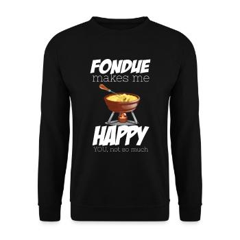 Fondue Glück Westalpen Schweiz Käse - Unisex Pullover - Schwarz - Vorne - Alina (178cm) & Michal (187cm)