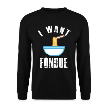 Liquid Cheese Fondue Swiss Alps Happiness - Unisex Sweatshirt - black - Front - Alina (178cm) & Michal (187cm)