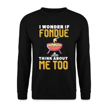 Fondue Evening Alps Switzerland National Cheese Day - Unisex Sweatshirt - black - Front - Alina (178cm) & Michal (187cm)