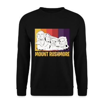Mount Rushmore Amerika Präsidenten Denkmal - Unisex Pullover - Schwarz - Vorne - Alina (178cm) & Michal (187cm)