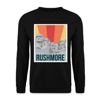 Rushmore Präsidenten Amerika Black Hills - Unisex Pullover - Schwarz - Vorne - Alina (178cm) & Michal (187cm)