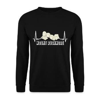 Mount Rushmore Präsident Herzschlag Dakota USA - Unisex Pullover - Schwarz - Vorne - Alina (178cm) & Michal (187cm)