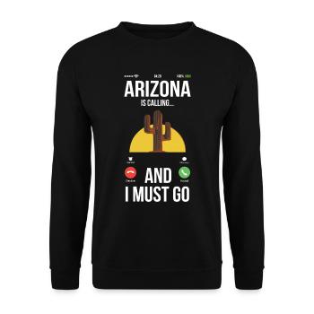 Arizona calls grand canyon Colorado Mountains - Unisex Sweatshirt - black - Front - Alina (178cm) & Michal (187cm)