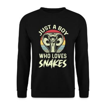 Boy loves snake cobra snake boa - Unisex Sweatshirt - black - Front - Alina (178cm) & Michal (187cm)
