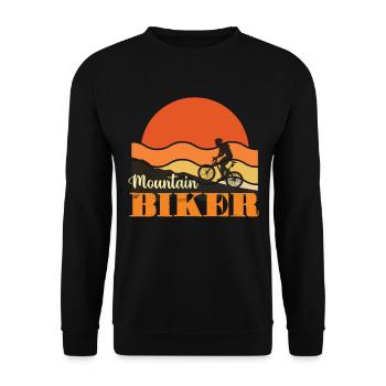 Mountainbiker Radsport Cycologist Bike - Unisex Pullover - Schwarz - Vorne - Alina (178cm) & Michal (187cm)
