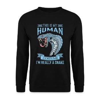 Schlangen Kostüm Kobra Schlange Boa - Unisex Pullover - Schwarz - Vorne - Alina (178cm) & Michal (187cm)