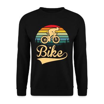 Bike Retro Outdoor Cycling Cycling - Unisex Sweatshirt - black - Front - Alina (178cm) & Michal (187cm)