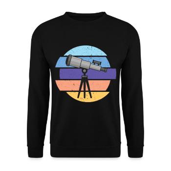 Telescope Astronomer Galaxy Milky Way - Unisex Sweatshirt - black - Front - Alina (178cm) & Michal (187cm)