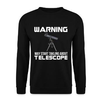 Astronomer Warning Telescope Milky Way Galaxy - Unisex Sweatshirt - black - Front - Alina (178cm) & Michal (187cm)