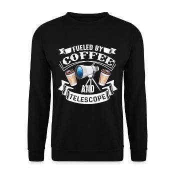 Teleskop Kaffee Sonne Jupiter und Mars - Unisex Pullover - Schwarz - Vorne - Alina (178cm) & Michal (187cm)