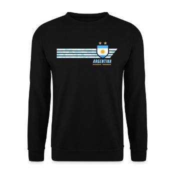Argentina Albiceleste Football Fan Jersey - Unisex Sweatshirt - black - Front - Alina (178cm) & Michal (187cm)