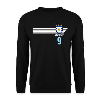Uruguay Urus La Celeste Football Fan Jersey - Unisex Sweatshirt - black - Front - Alina (178cm) & Michal (187cm)