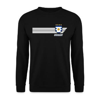Uruguay Urus La Celeste Football Fan Jersey - Unisex Sweatshirt - black - Front - Alina (178cm) & Michal (187cm)