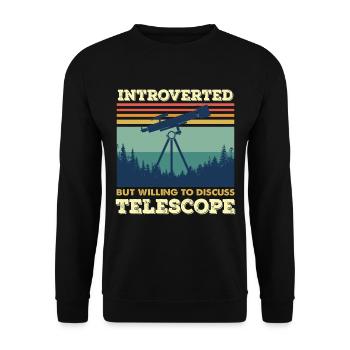 Introverted Telescope Astronomy Space - Unisex Sweatshirt - black - Front - Alina (178cm) & Michal (187cm)