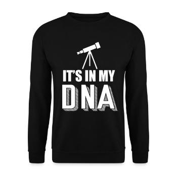 Astronomer DNA Telescope Space Stars Planets - Unisex Sweatshirt - black - Front - Alina (178cm) & Michal (187cm)
