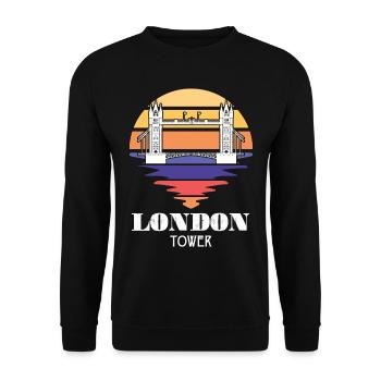 London Tower Bridge UK England Thames - Unisex Sweatshirt - black - Front - Alina (178cm) & Michal (187cm)