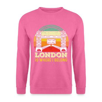 London UK Tower Bridge England Themse - Unisex Pullover - Pink - Vorne