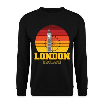 London England Big Ben London Eye - Unisex Sweatshirt - black - Front - Alina (178cm) & Michal (187cm)