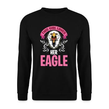 Girl loves eagle falcons and falconry - Unisex Sweatshirt - black - Front - Alina (178cm) & Michal (187cm)