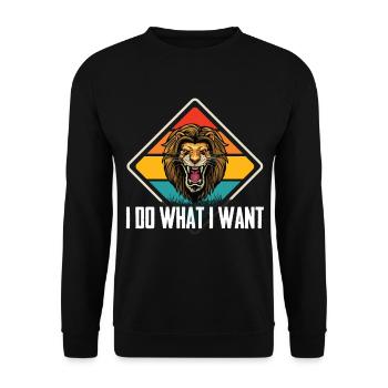 Lion Face Safari Mane Savannah Africa - Unisex Sweatshirt - black - Front - Alina (178cm) & Michal (187cm)