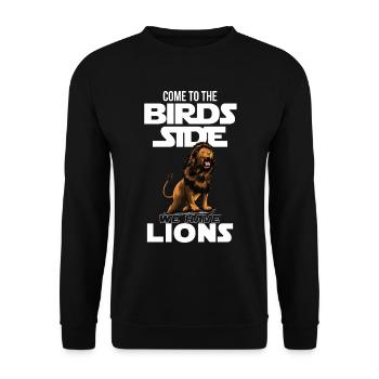 Lion Bird Side Africa Savannah Lion - Unisex Sweatshirt - black - Front - Alina (178cm) & Michal (187cm)